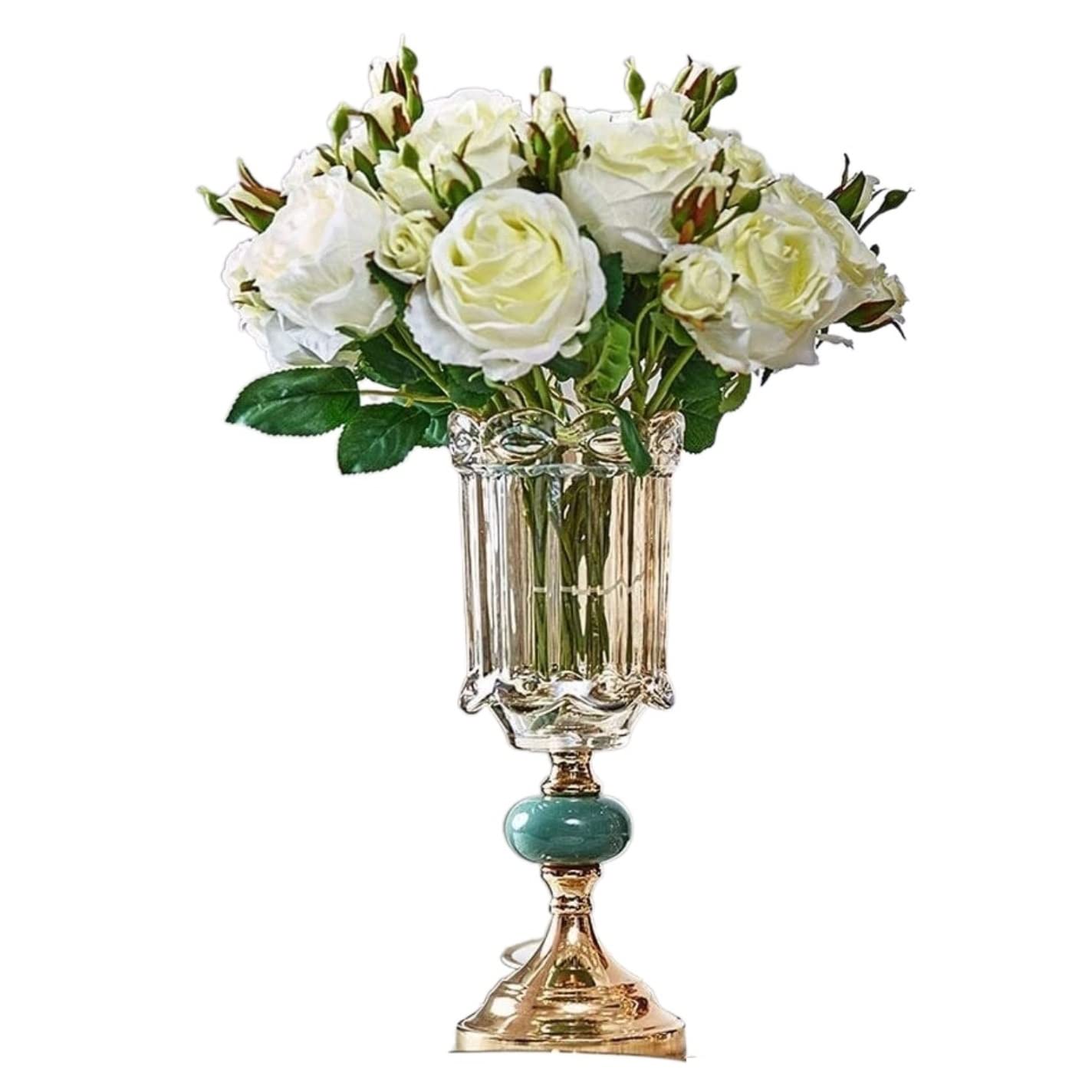Aioneer Artificial Flowers Fake Beautifully Realistic Silk Flower Bouquet In Vase Decoration (C 45Cm)-C-45cm