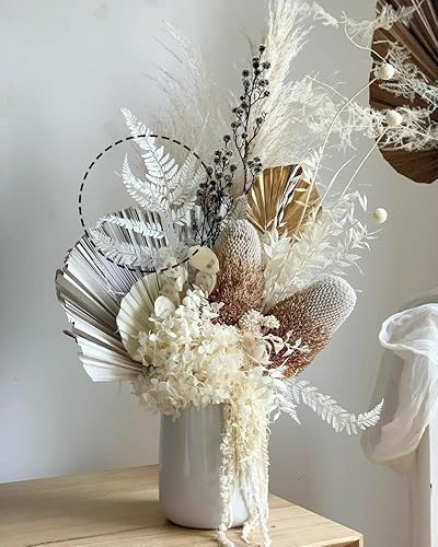 Prefleur Preserved Real Green Ferns Dried Green Fern Tips Stems Wedding Garlands Home Decorations Bouquets Flower Arrangements Wall Hanging Dried (White) #TOP2