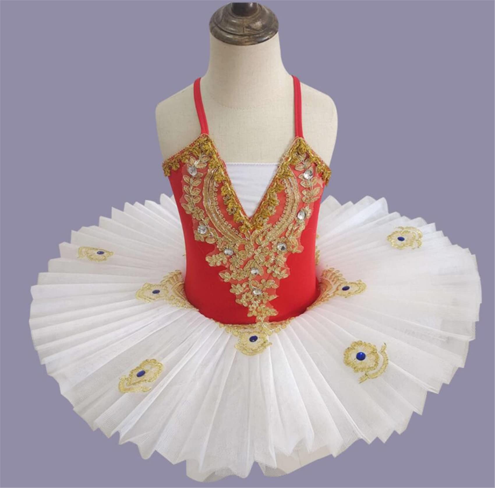 Tutu di Balletto Professionale Tutu di Pancake Tutu di Danza Costume da Ballerina,Rosa,XS