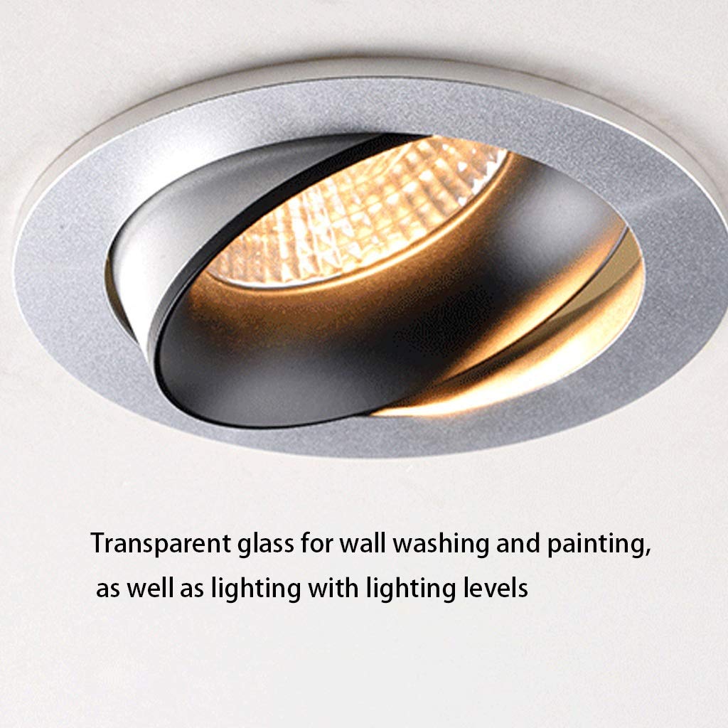 Anti-Grare Spotlights LED Embedded Black Sufit Wall Wall Downlight Downlight Home Aisle(Nero,Warm light)