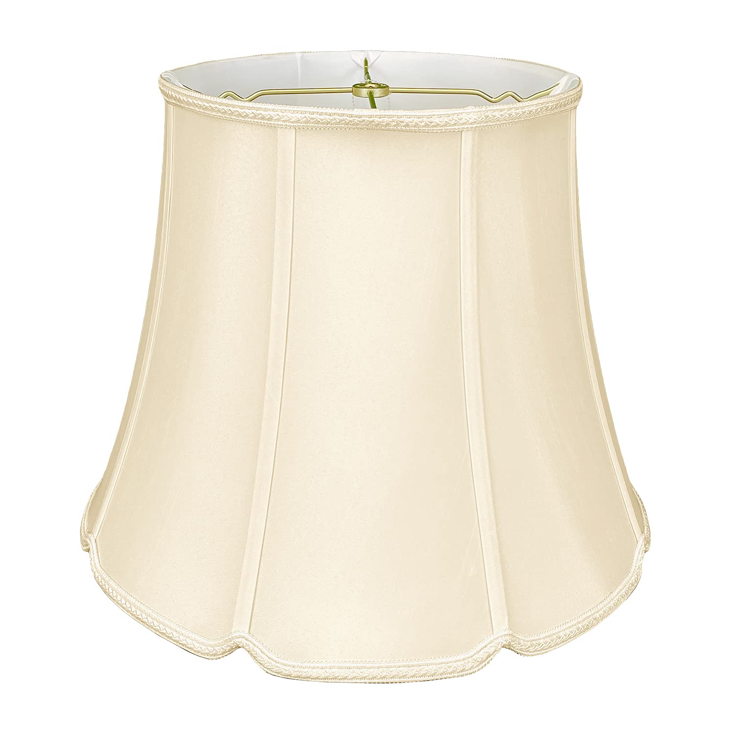 Royal Designs Tall Drum Bottom V-Notch Designer Lamp Shade, Eggshell, 10 x 14 x 11.5