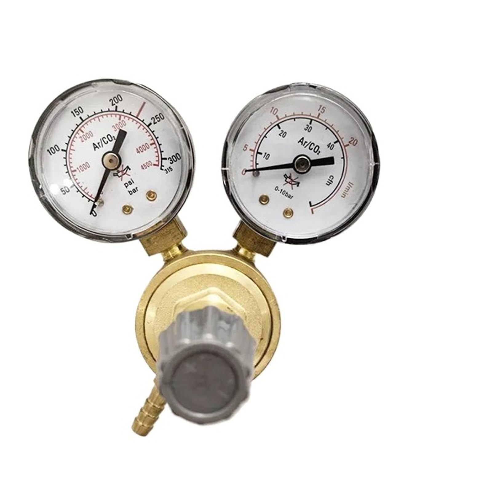 Amokd W21.8 Internal Thread Mini Brass Co2 Argon Regulator Dual Gauge Gas Pressure Reducer Valve With Pressure Gauge
