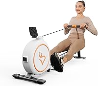 DeerRun Magnetic Rowing Machine: 32 Quiet Resistance Levels, 300LBS Capacity, Bluetooth App, LED Monitor for Home Workouts