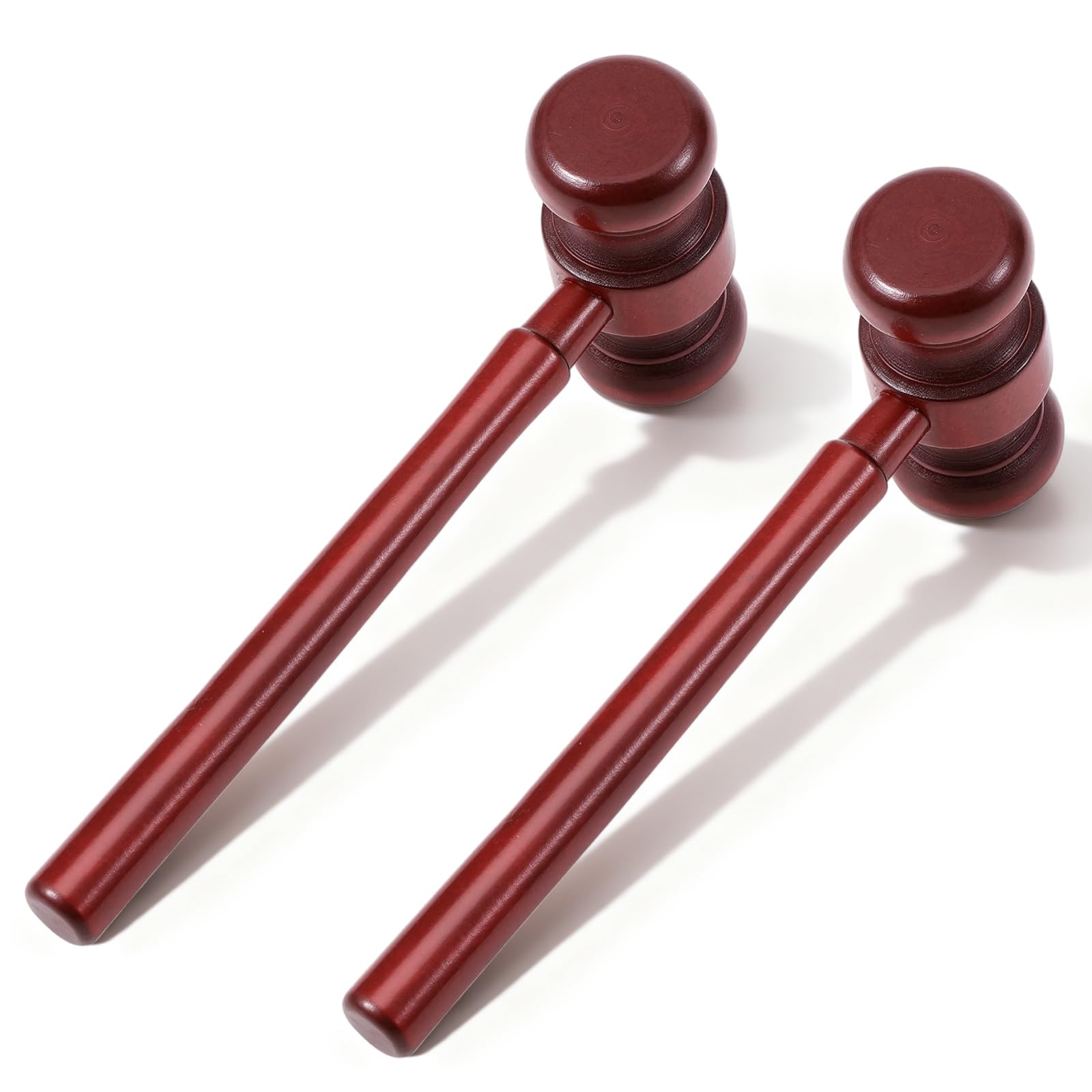 2 Pcs Brown Handmade Wooden Judge Gavel