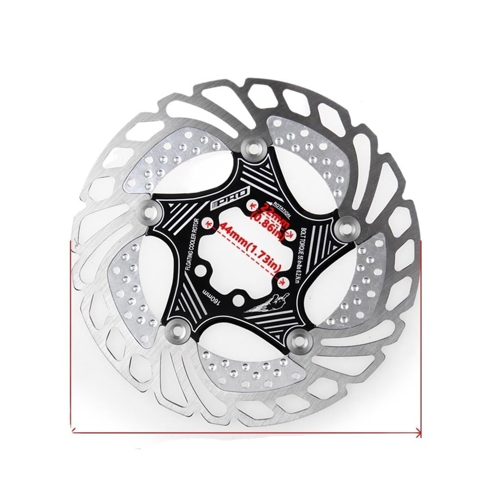 Disco Freno Discos de freno Rotor de bicicleta de montaña, 160mm, 180mm, Disco 203mm, 140mm, frenos de disco de bicicleta, accesorios de refrigeración for ciclismo Freno Disco(Color:Cool 160red)