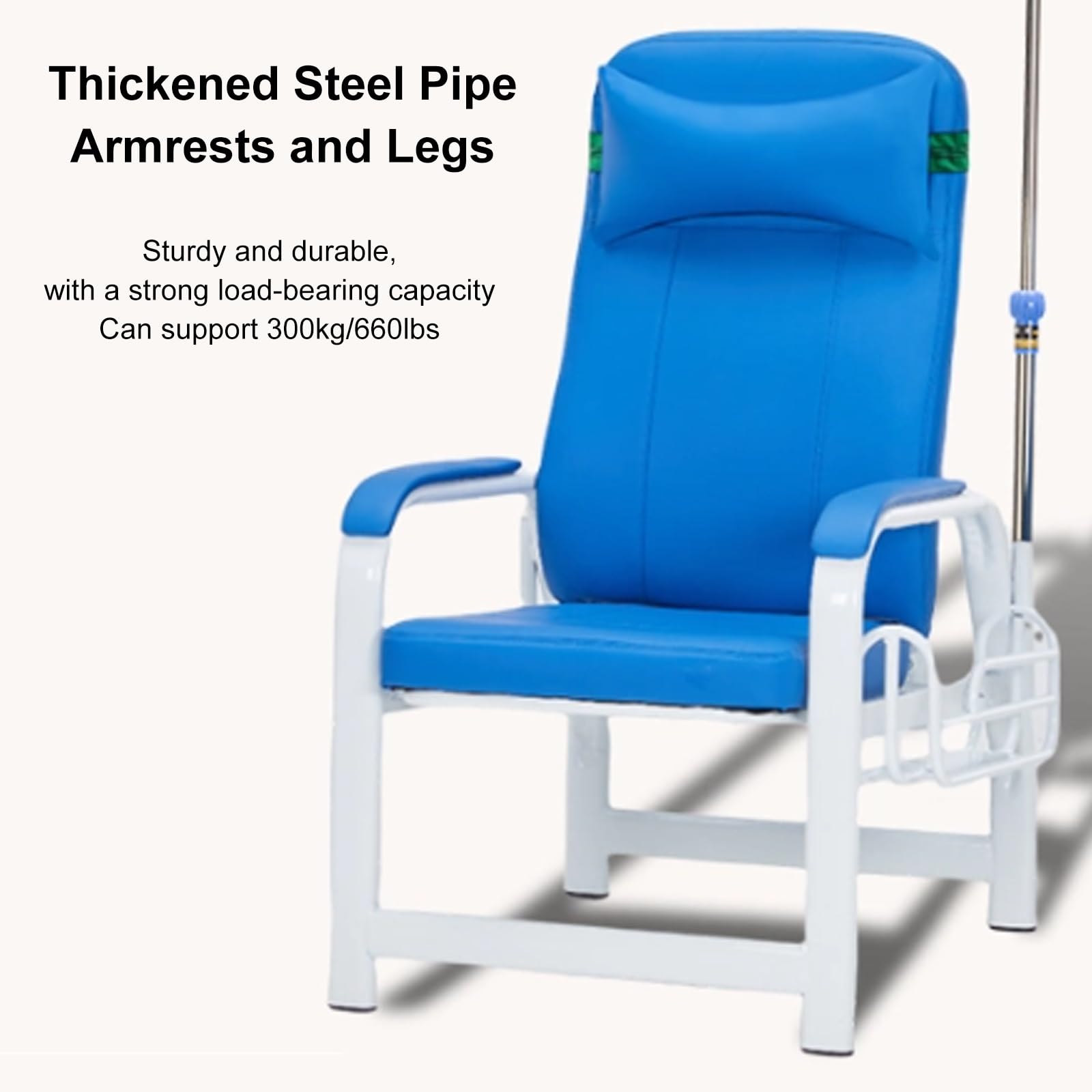 Besucherstuhl für Blutentnahmen, Stuhl mit Infusionsständer, Ablagefach, Bequemer Rücken und Armlehne, Wartezimmer Stühle für Krankenhäuser und Kliniken(Brown)