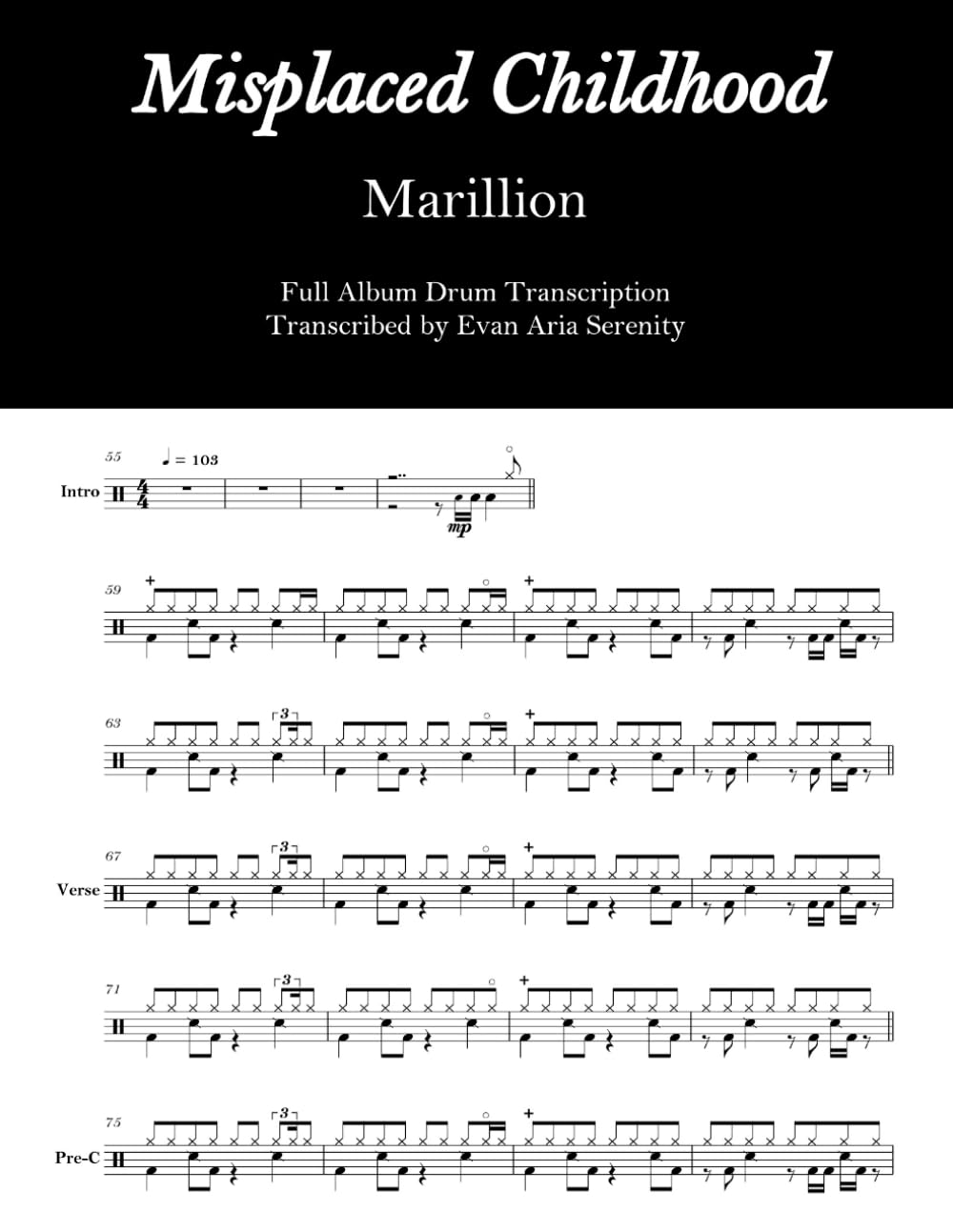 Marillion - Misplaced Childhood: Full Album Drum Transcription (JDS Drum Transcription Books)