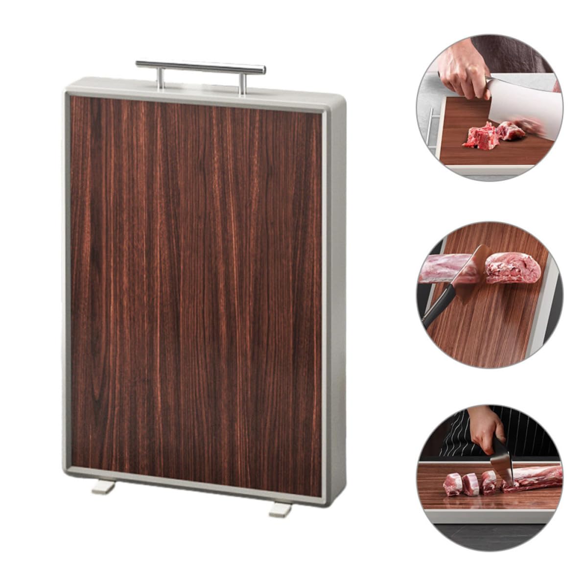Tabla de Cortar de Madera Portátil Pequeña Rectangular