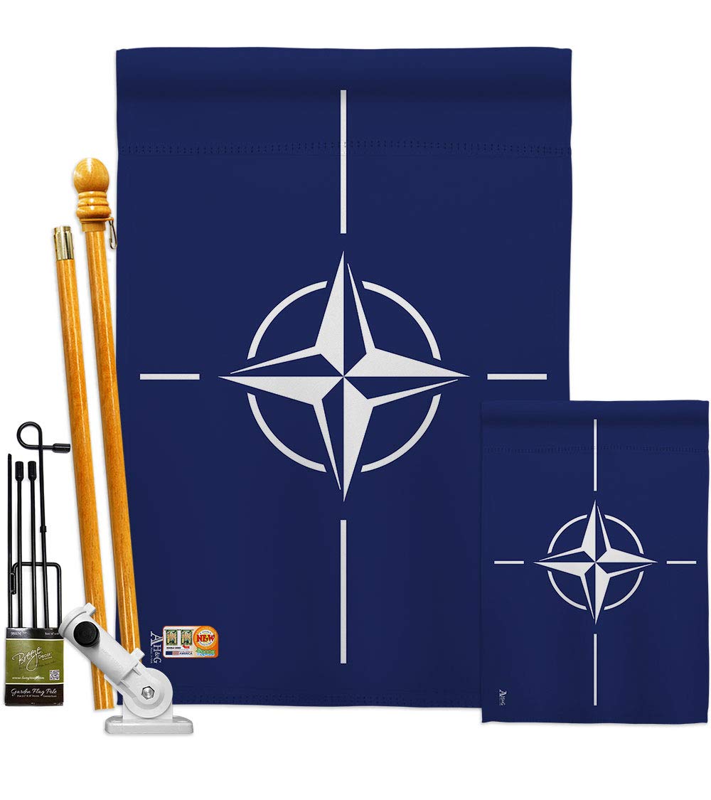 Americana Home & GardenNATO Garden House Flag Kit Association Organization Fraternity Sorority Friendship University College Greek Club Decoration Banner Small Yard Gift Double-Sided, Made in USA