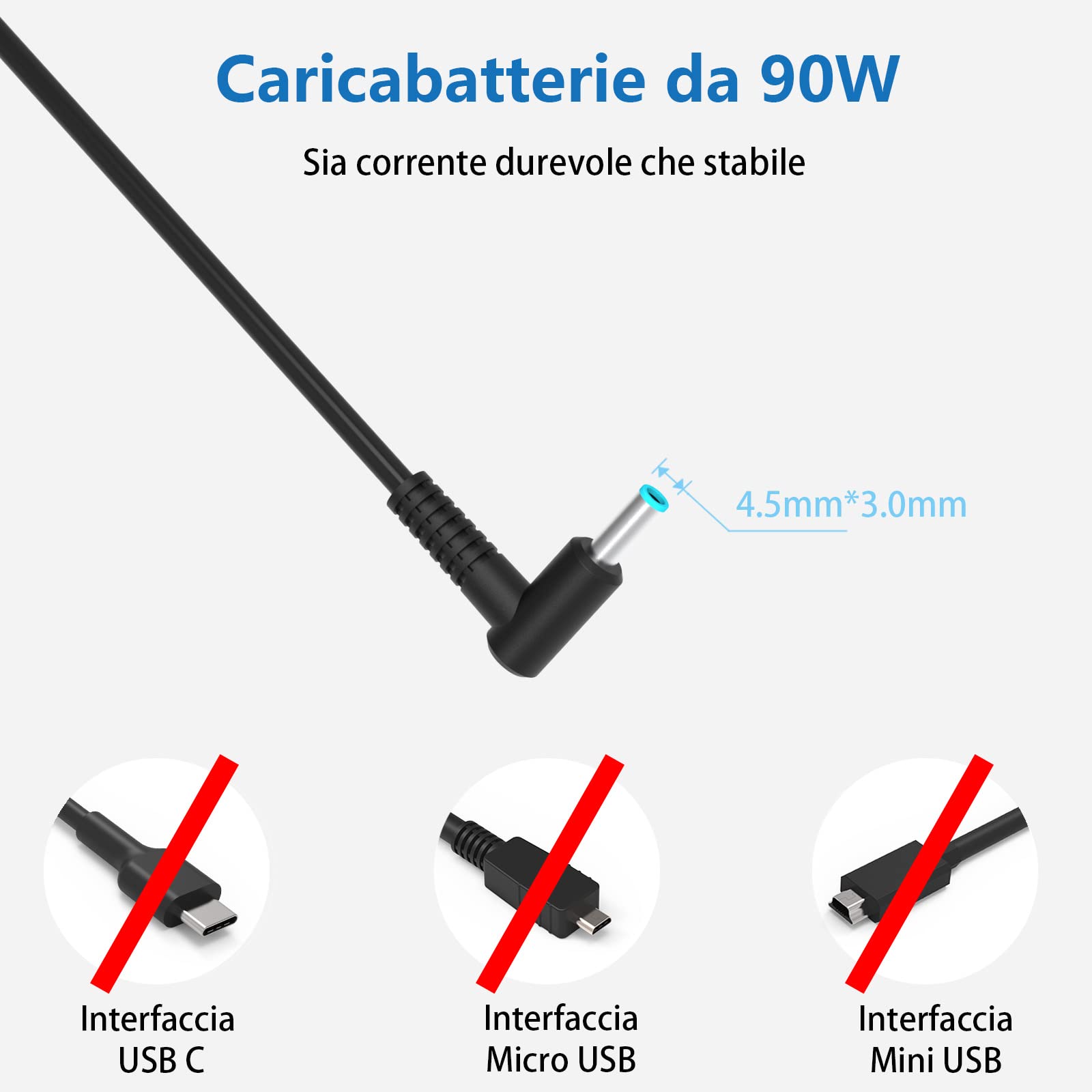 Replacement AC Adapter Charger For HP EliteBook 820, 840 - Foto 6
