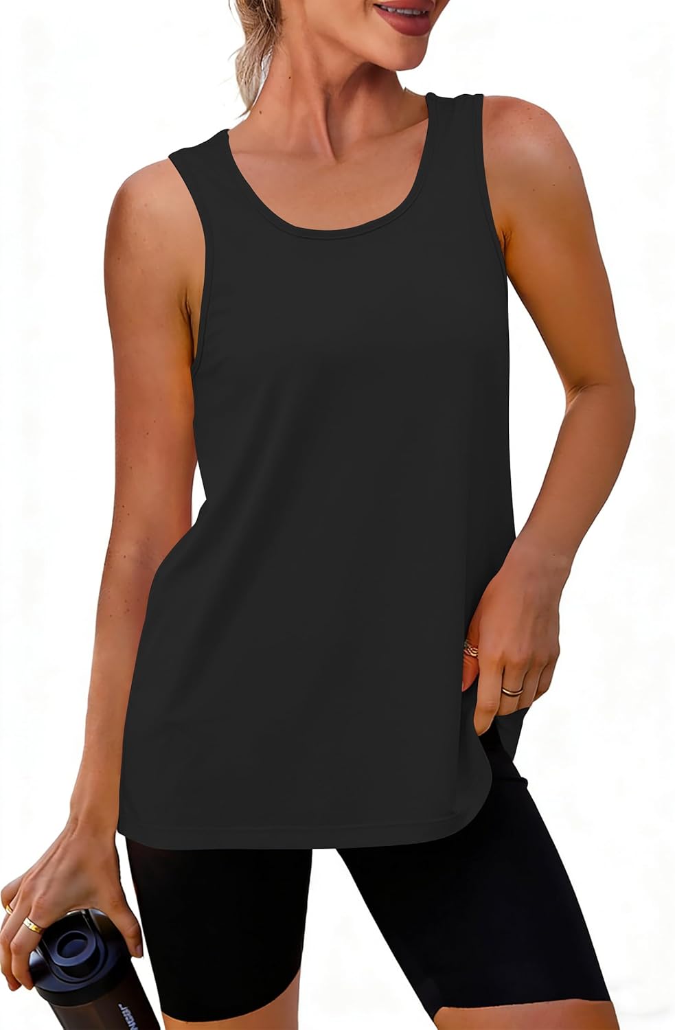 Cakulo Womens Sleeveless Workout Tops Racerback Athletic Summer Tank Tops Gym Yoga Running Shirts Clothes - Image 2