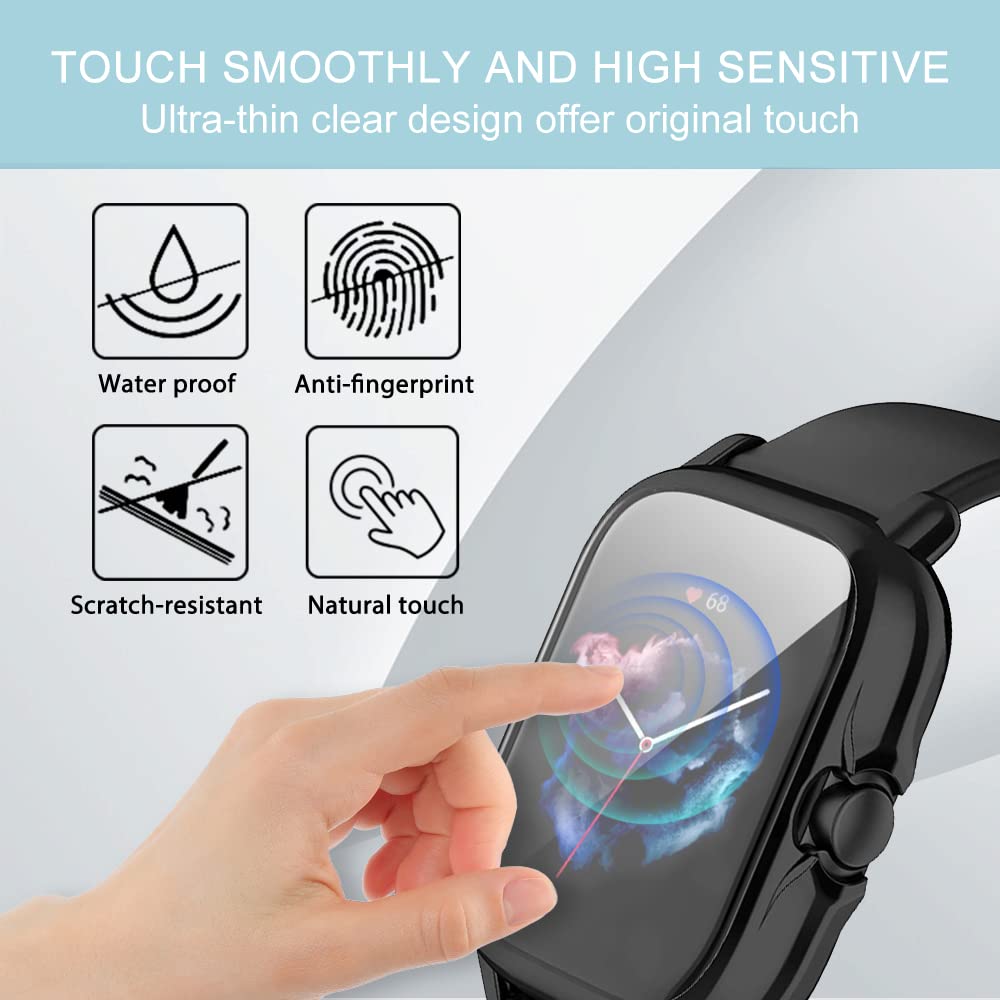 SeNool Cover Compatibile con Amazfit GTS 2e / Amazfit GTS 2 Custodia, Protezione Pellicola Custodia in TPU con Copertura Completa per GTS 2e / GTS 2 (Nero + Trasparente