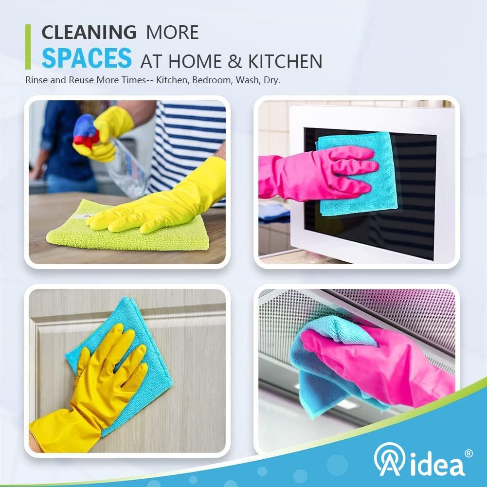 AIDEA Microfiber Cleaning Cloths-8PK, Soft Absorbent Microfiber Cloth, Lint Free Streak Free Cleaning Towels for Cars, House, Kitchen, Window Gifts(12in.x16in.)—8PK