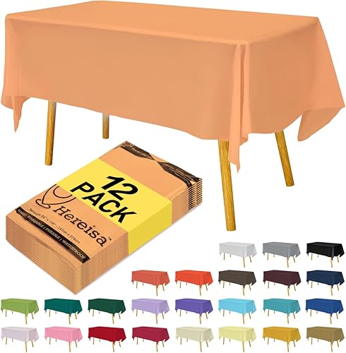 Miniatura 139 de Mantel desechable de alta calidad, paquete de 12, manteles de 54 x 108 pulgadas para fiestas, manteles decorativos para mesas rectangulares, mantel