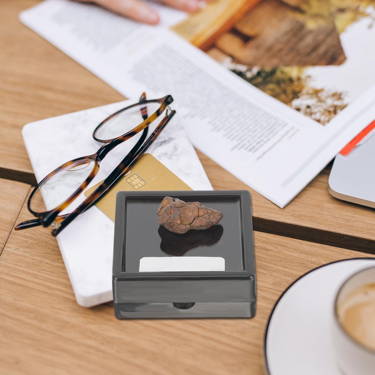 ABOOFAN Modelo De Meteorito Real 0.98X0.59X0.59In Muestra Científica Educativa para Oficina Aula Y Colección De Meteoritos para Niños