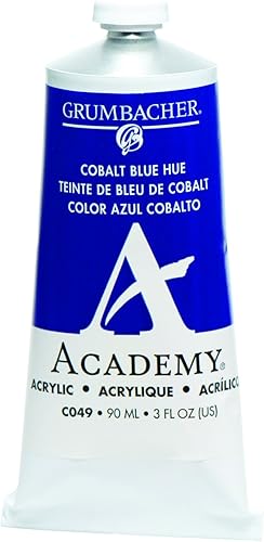 Grumbacher Academy - Pintura acrílica, brillo, tubo de metal de 3.0 fl oz3 onzas, tono azul cobalto