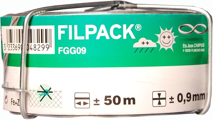Alambre de acero galvanizado Filpack FGG09, diámetro 0,9 mm, longitud 50 m miniatura 2