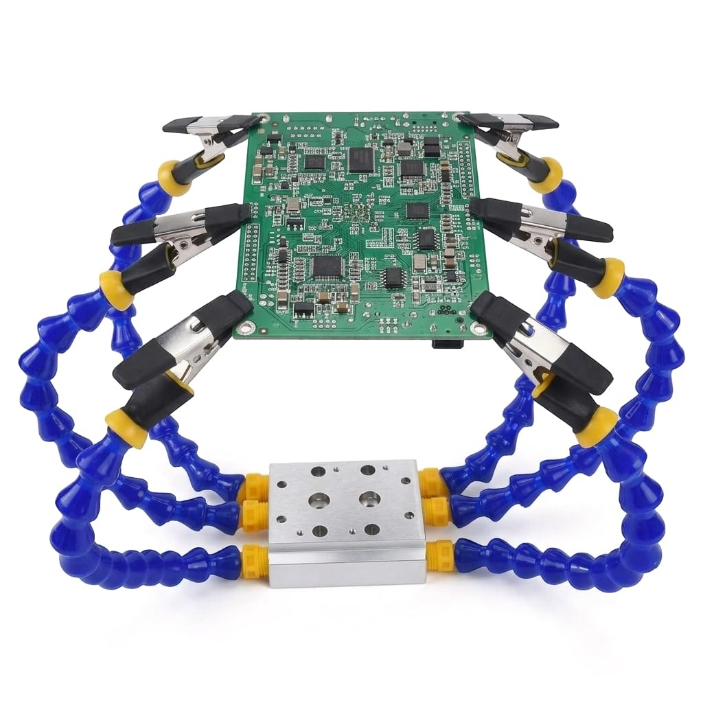 Serplex® Soldering Helping Hands Station with Weighted Metal Base Flexible Arms Alligator Clips for Electronics Repair PCB Work DIY Crafting-image-44