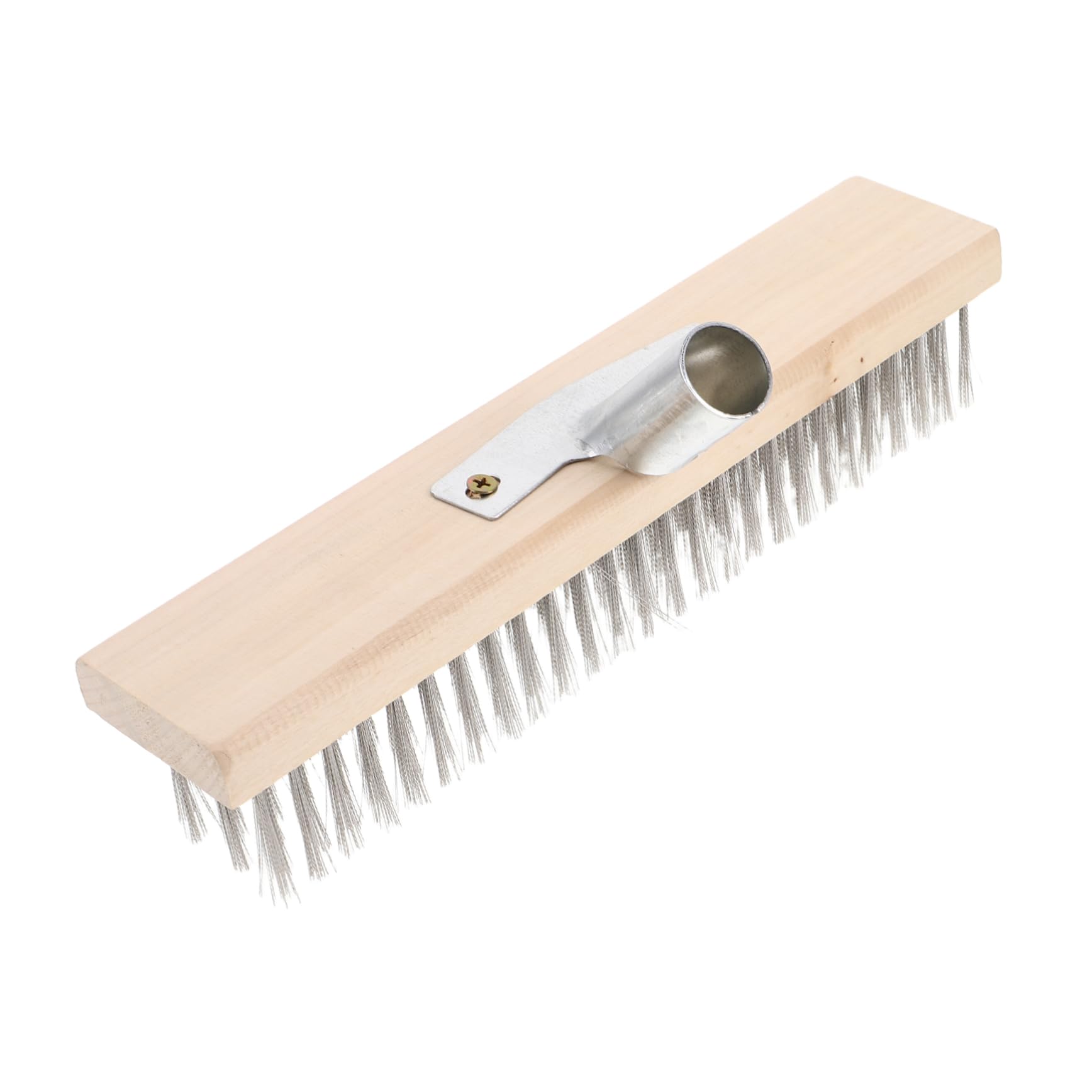 Cabilock Stainless Steel Floor Brush Bristle for Scrubbing Moss Removal from Roof Stainless Steel Wire Brush Floor Brush Carpet Scrubber Floor Scrubber Brush Wood