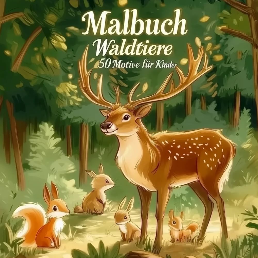 Malbuch Waldtiere – 100 Detailreiche Motive Zum Ausmalen Für Kinder & Erwachsene, Mit Tierinfos, XXL-Format