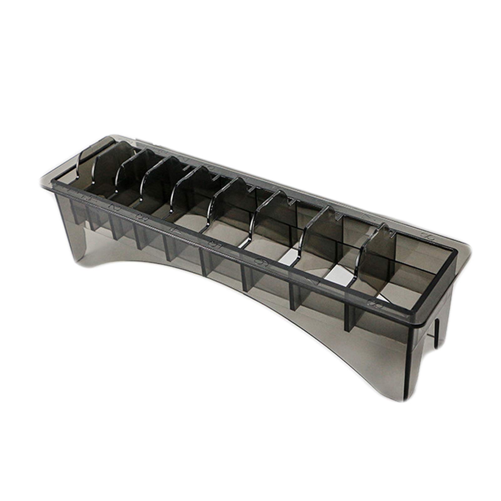 ZARSIO Plastic Blade Organizer for 10 Blades, Limit Comb Storage Box Hair Clipper Guide Comb Storage Case (Gray)