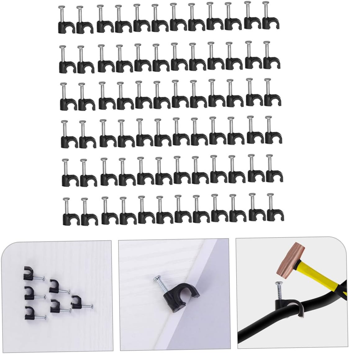 VILLCASE 1set Assorted Cable Wall Clips Wire Staples for Cables Easy Installation Cord Clips for Organizing Electrical Wires and Extension Cords