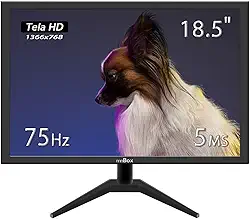 Monitor mnBox 18.5' HD 1366x768-75Hz, 5ms, HDMI/VGA, Luz Azul Baixa + Contraste 1000:1, 18W Economia de Energia para Casa/Escritório