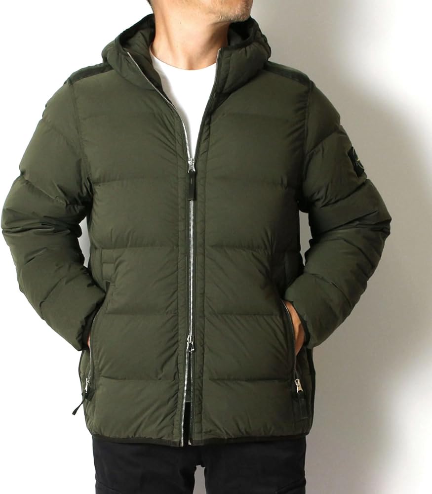 Amazon | [ストーンアイランド] ワッペン付き ダウンジャケット