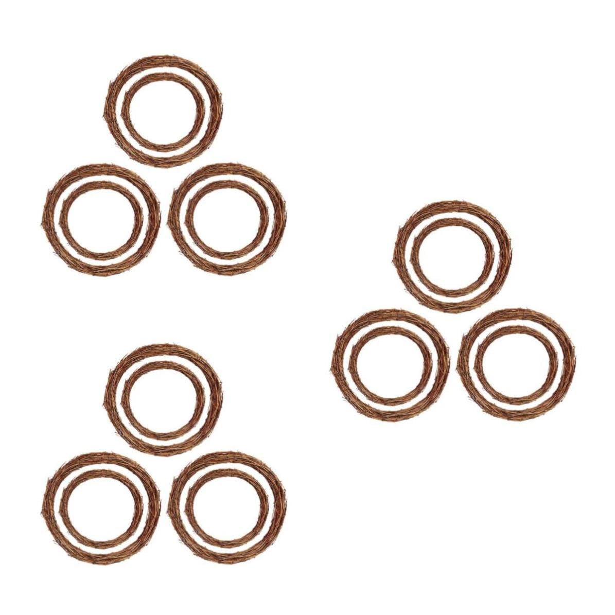 Toyvian 18 Pollici Ghirlanda di Rattan Naturale Rotonda, Artigianale, Stile