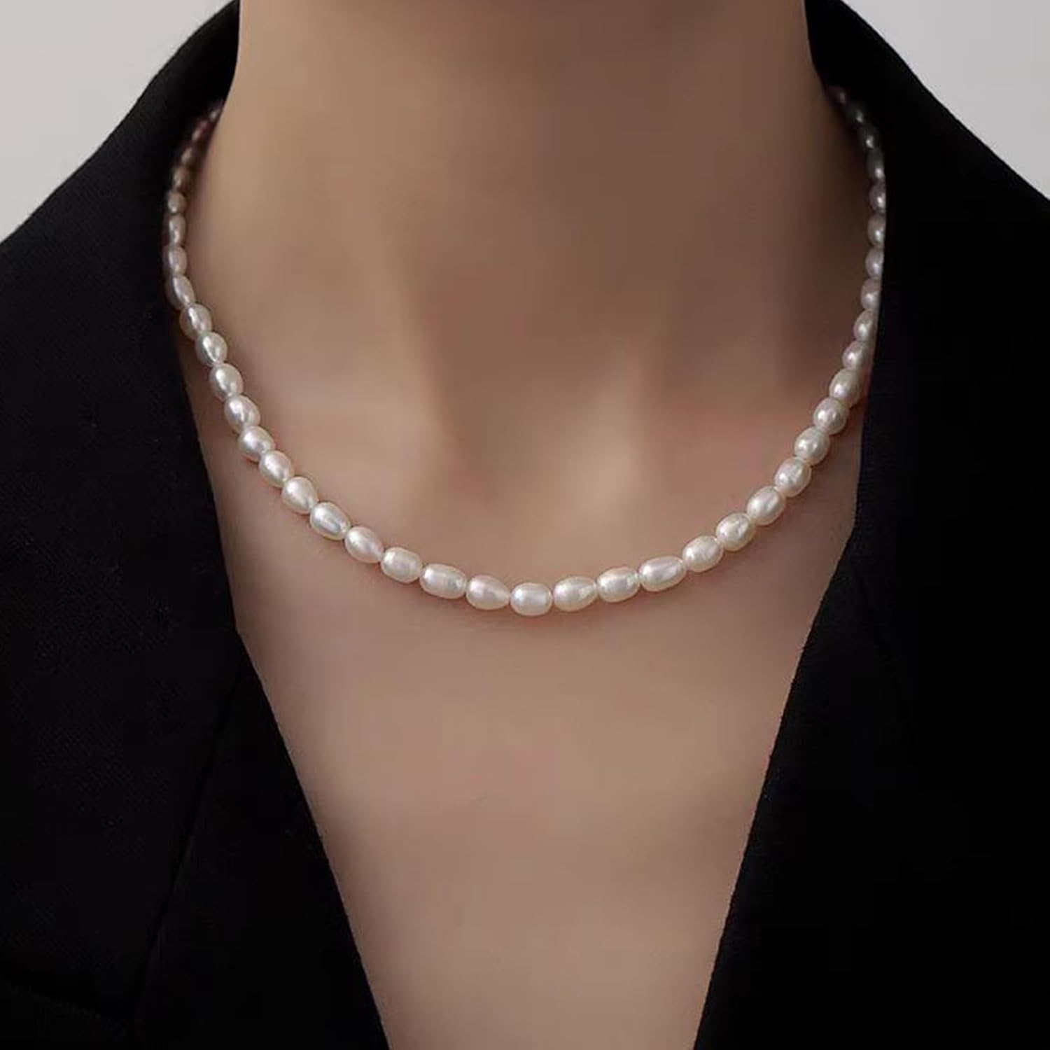 Zeffy Pearl Necklace 4MM/6MM/8MM Dainty Round Imitation Pearl Choker Necklace Wedding Pearl Necklace Delicate Jewelry for Women Simple Bridesmaid Jewelry Gifts - Image 6