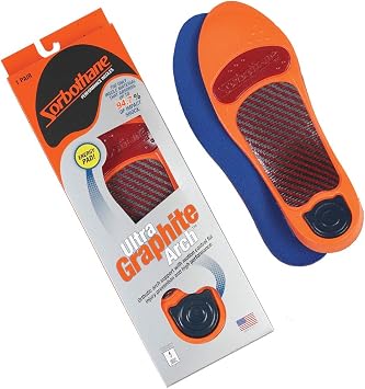 Sorbothane Ultra Graphite Medium Arch Insole W 15, M 14-15 Metric 47-48 - H