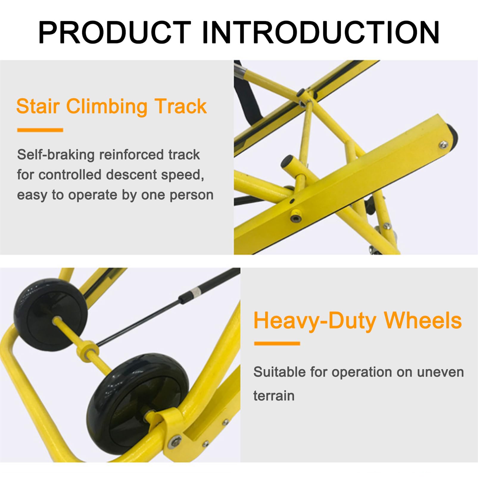 Silla de ruedas de emergencia, silla de transporte portátil plegable para personas mayores con hebillas de liberación rápida para uso en ambulancias y bomberos, capacidad de carga de 350 libras