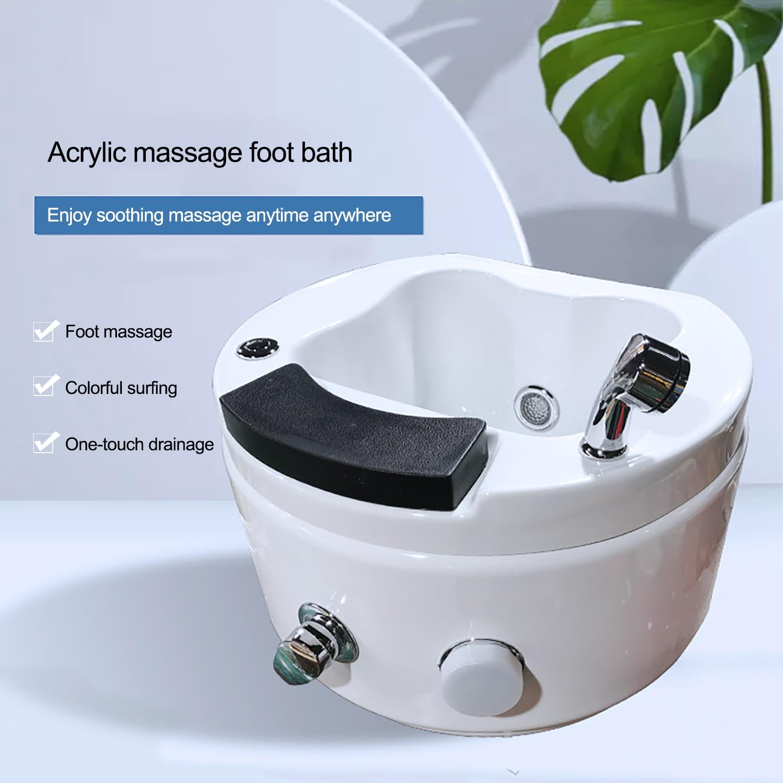 Akrylowa wanna stóp spa kąpiel stóp pedicure miska pedicure wanna spa z masażem kolorowa lampa i regulowana temperatura, dla stóp relaks stres