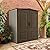 Rubbermaid Medium Vertical Resin Outdoor Storage Shed With Floor (5 x 4 Ft), Weather Resistant, Brown, Organization for Home/Backyard/Pool/Garden/Lawn Tools