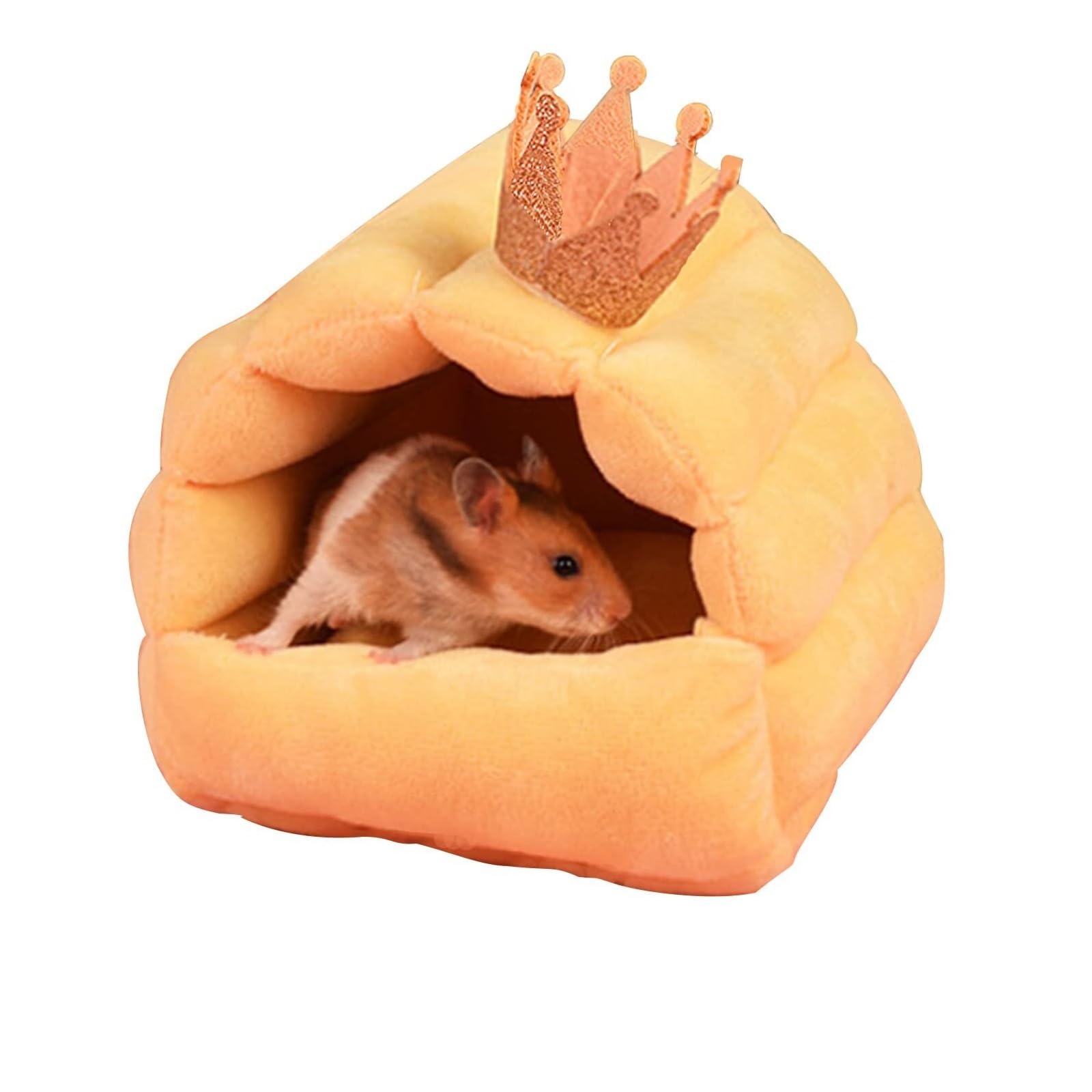 Mini cuccia per criceti, in morbido pile e tela, per criceti nani, gerbilli, accogliente nido per animali domestici (6, L)