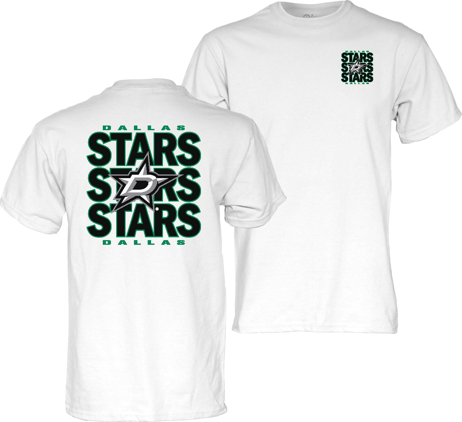 Blue 84 NHL Officially Licensed T-Shirt Front/Back Curl White — image 1