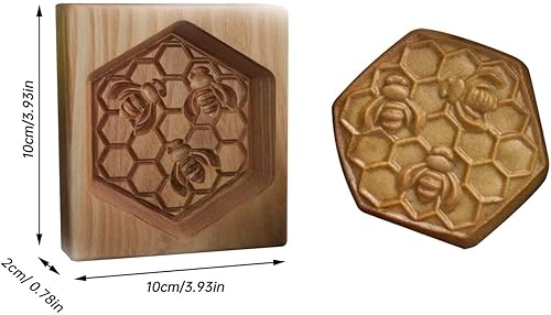 Miniatura 4 de Moldes de madera para galletas, cortador de galletas grabado en relieve con árbol de Navidad, ciervos, piñas, para hornear galletas en relieve para