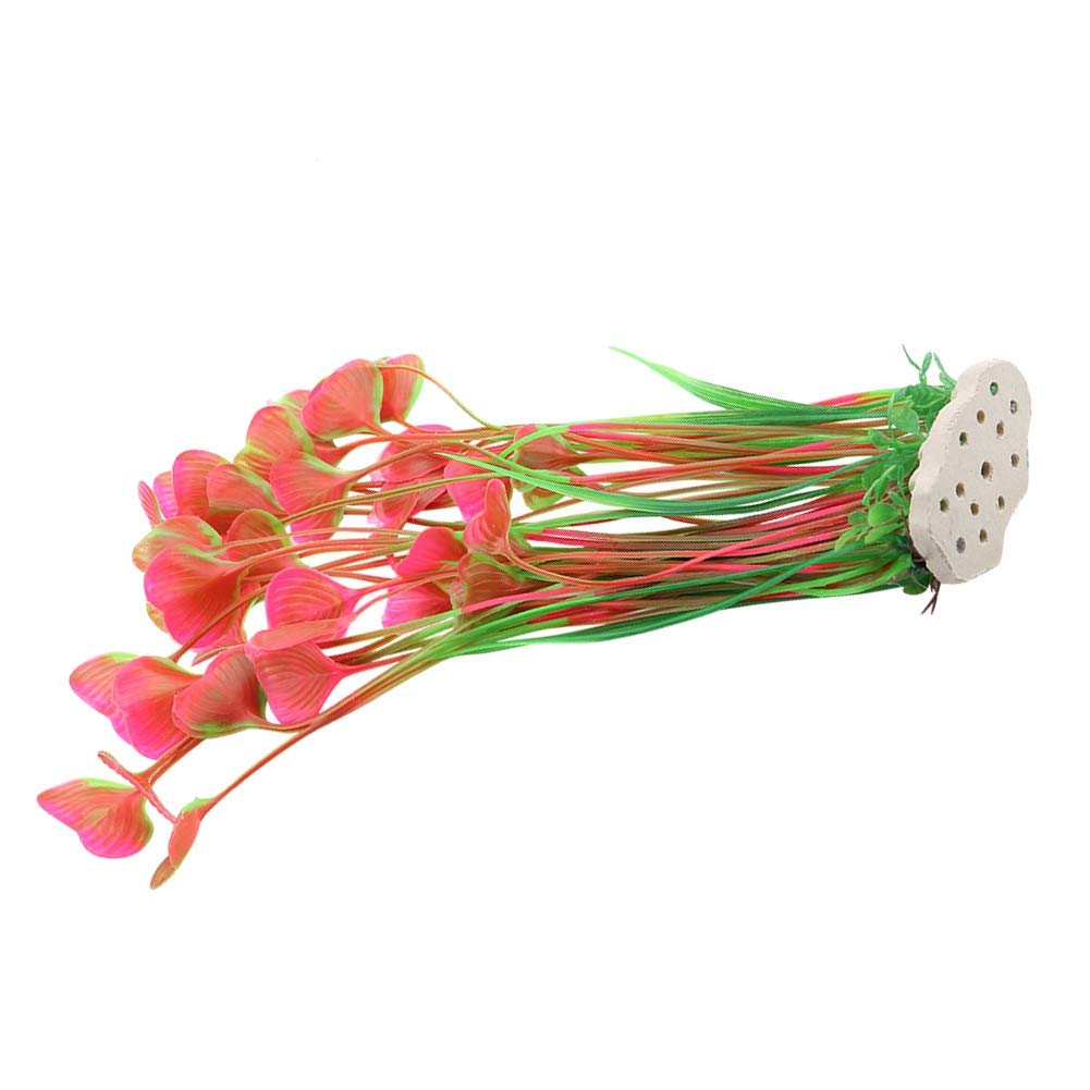 HEEPDD Plantes d'aquarium Aquatiques artificielles de Simulation, décorations de réservoir de Poissons en Plastique sous-Marin d'herbe d'eau de Plante pour l'aquarium(Rose)