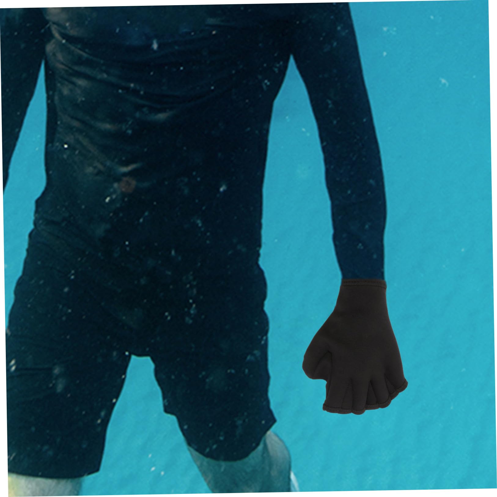 WINOMO Rękawice pływackie do pływania Aquatic wiosło do nurkowania Hand Web 1 para (czarne)