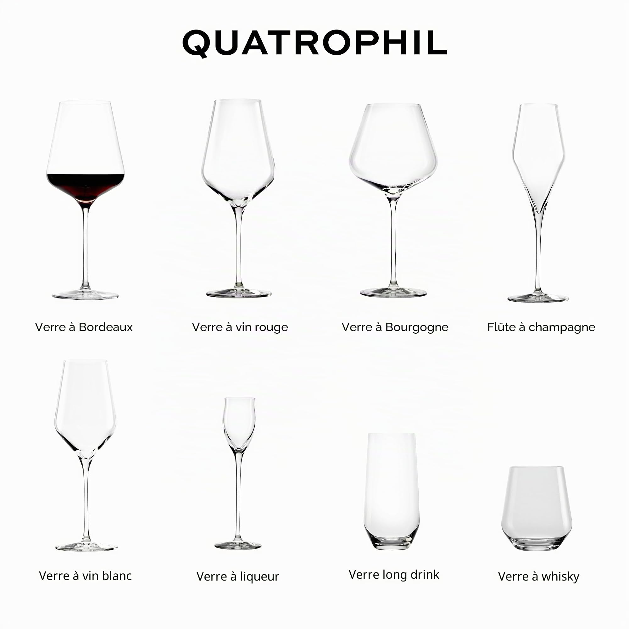 Verre à bordeaux Quatrophil de Stölzle Lausitz, 644 ml, lot de 6, aspect soufflé à la bouche, qualité supérieure, résistant au lave-vaisselle