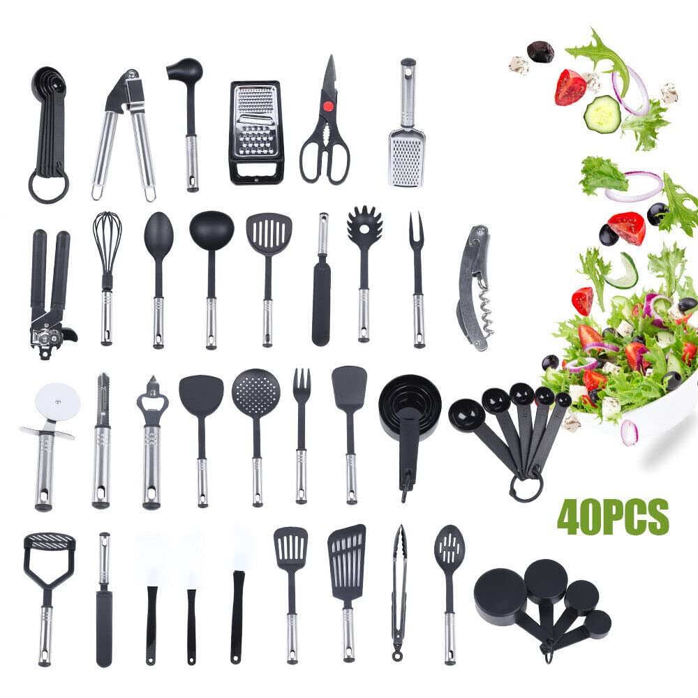 Lot de 40 ustensiles de cuisine, ustensiles de cuisine, ustensiles de cuisine, ustensiles de cuisine, ustensiles de cuisine, ensemble de couverts