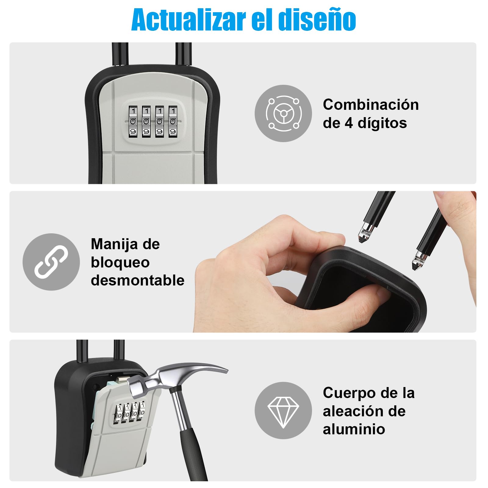 Diyife Caja para Llaves con Cuerda de Alambre, Impermeable Caja de