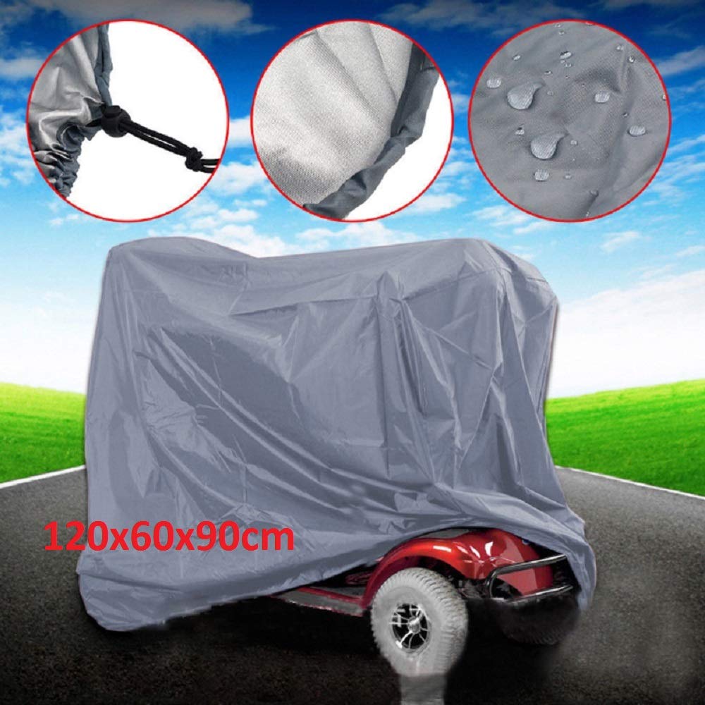 MASOMobility Scooter Cover - SUNWAN Scooters Storage Covers Waterproof Lightweight Outdoor Protective Cover Prevent Rain Snow Wind Dust Sun UV Fits Most Disability Scooters（120x60x90cm）