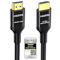 Etseinri Cavo HDMI 2.1 2M, Certificato 10K 8K 4K Cavo HDMI® Ultra Alta Velocità 4K 240Hz 144Hz 120Hz 8K 60Hz 48Gbps Cavi HDMI eARC HDR HDCP 2.3 D-olby Atmos Vision TV PC Monitor Proiettore