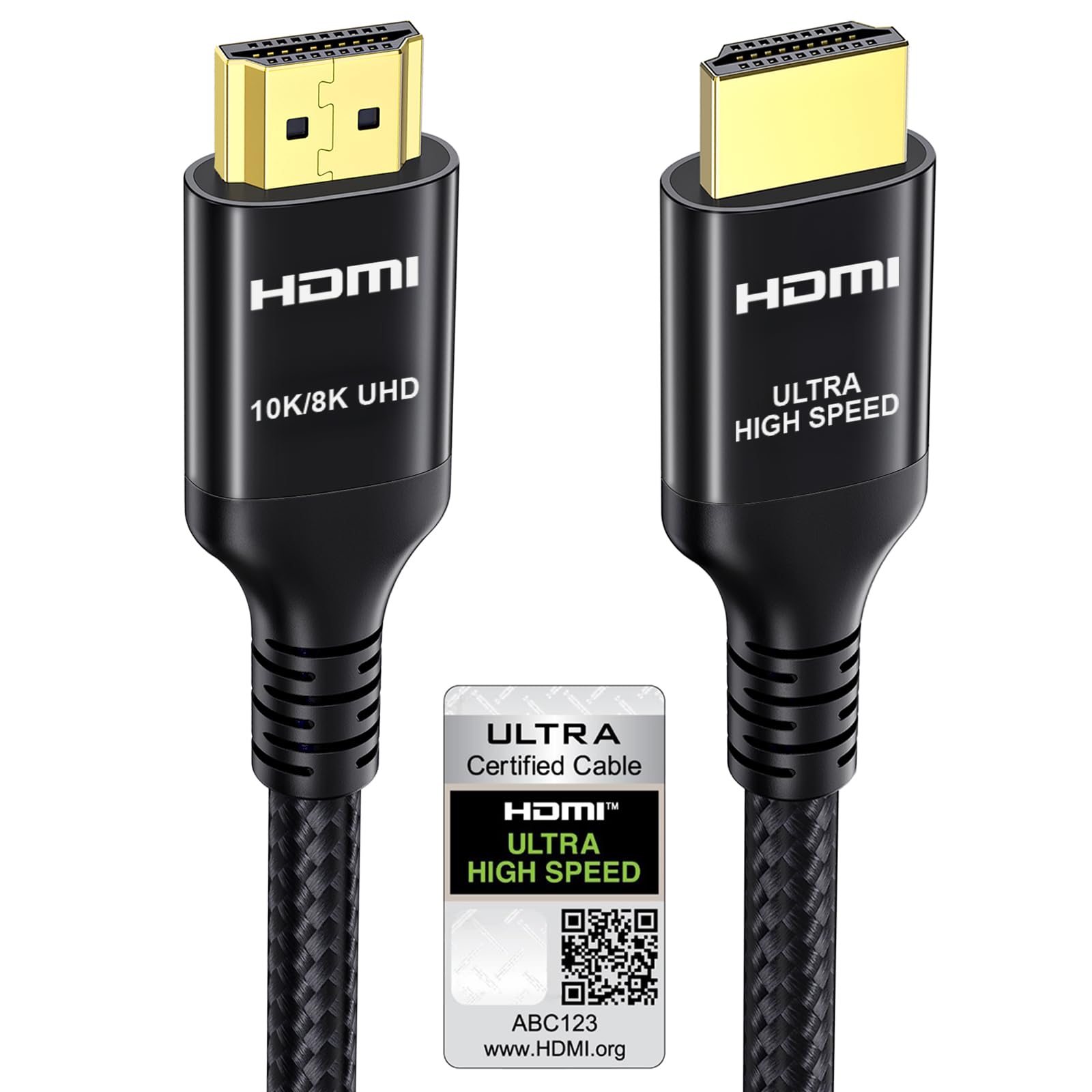 Etseinri HDMI 2.1 Cable 2M Certified 48Gbps Ultra High Speed HDMI® Cable 1440P@240/165/144/120Hz 10K 8K 4K HDMI Lead Braided Cord HDCP 2.2 Dolby Atmos Vision eARC HDR for Gaming Monitors TV SoundbarEtseinri HDMI 2.1 Cable 2M Certified 48Gbps Ultra Hig…