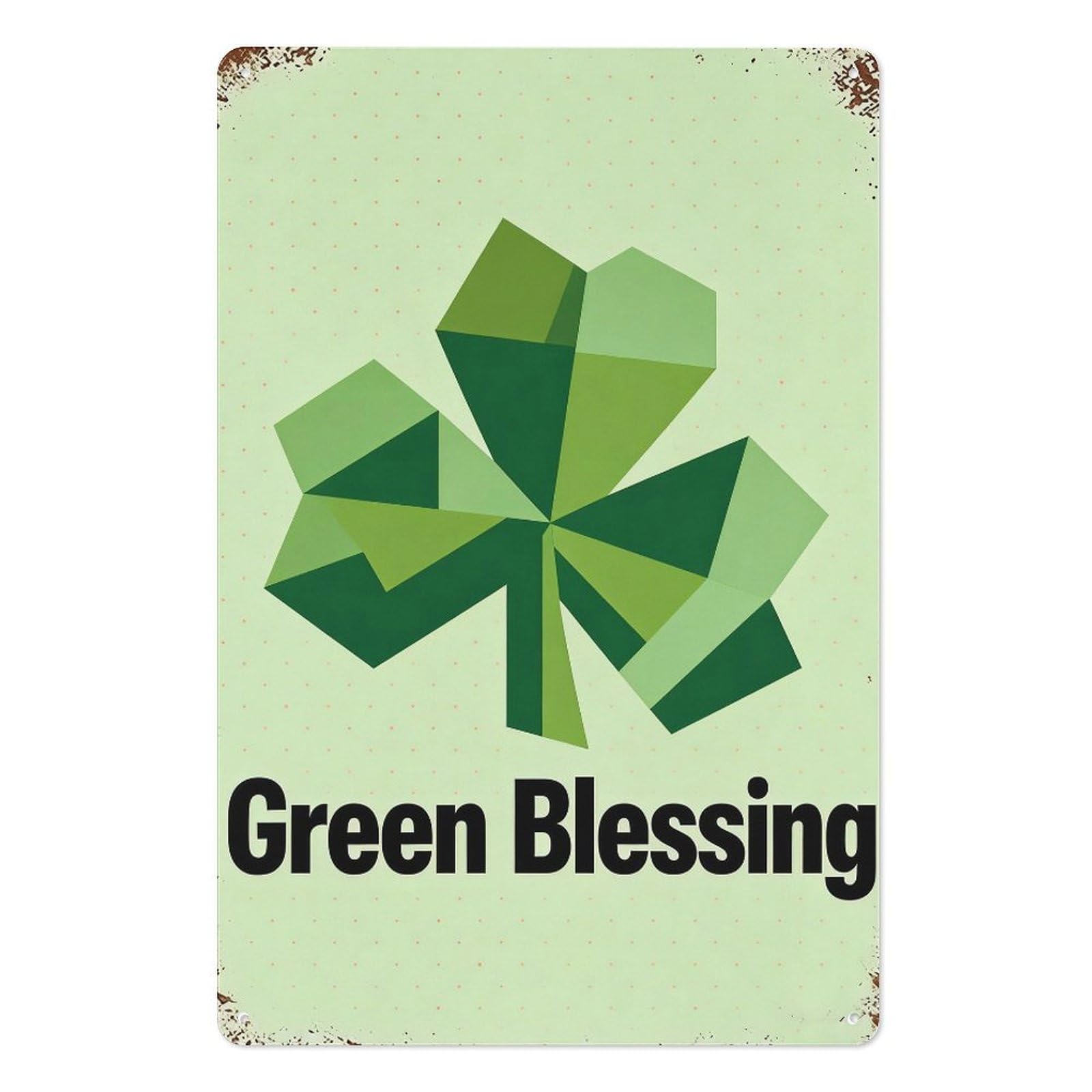 peiyeety Geometric Shamrock Metal Tin Sign 8x12 Inch – Modern Vintage St Patrick’s Day Wall Decor Wall Art Plaque for Holiday Celebration