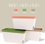 OurWarm Windowsill Herb Planter Box Indoor Set of 3, 10.5 Inch Self Watering Planter Pots with Visual Water Level Window, Plastic Plant Pots for Herbs, Vegetables, Succulents Plants