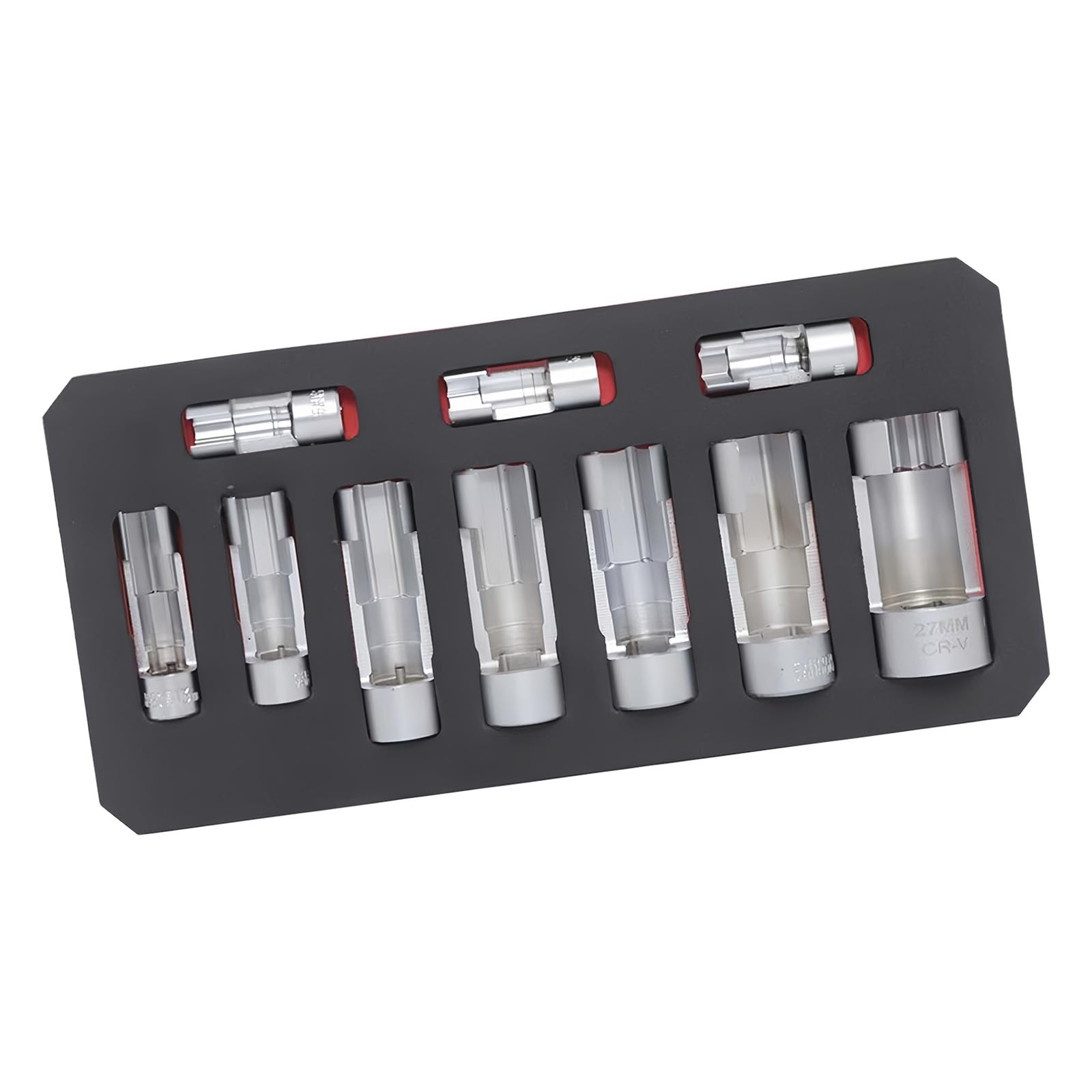 10Pcs Open End Oil Wrench Automotive Steel Sockets 10-27Mm for Oxygen Sensing Disassembly Oil Maintenance Garage Home Car Oxygen Transducer Port