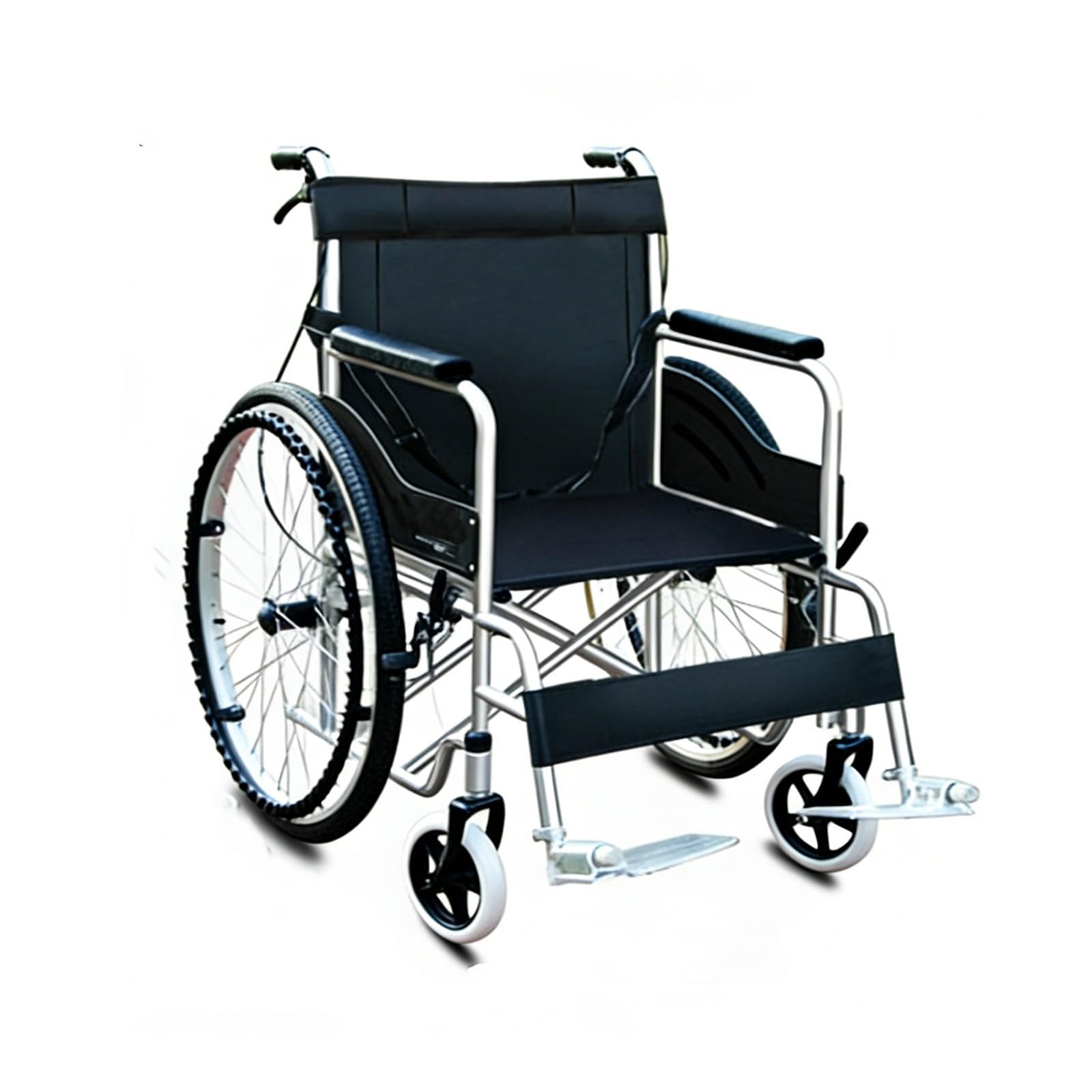 Silla de ruedas ligera para personas mayores – Solo 14 kg, Ruedas grandes 24in, Frenos dobles, Asiento ergonómico, Capacidad 100 kg, Plegable en 5 segundos, Ideal para viajes y casa