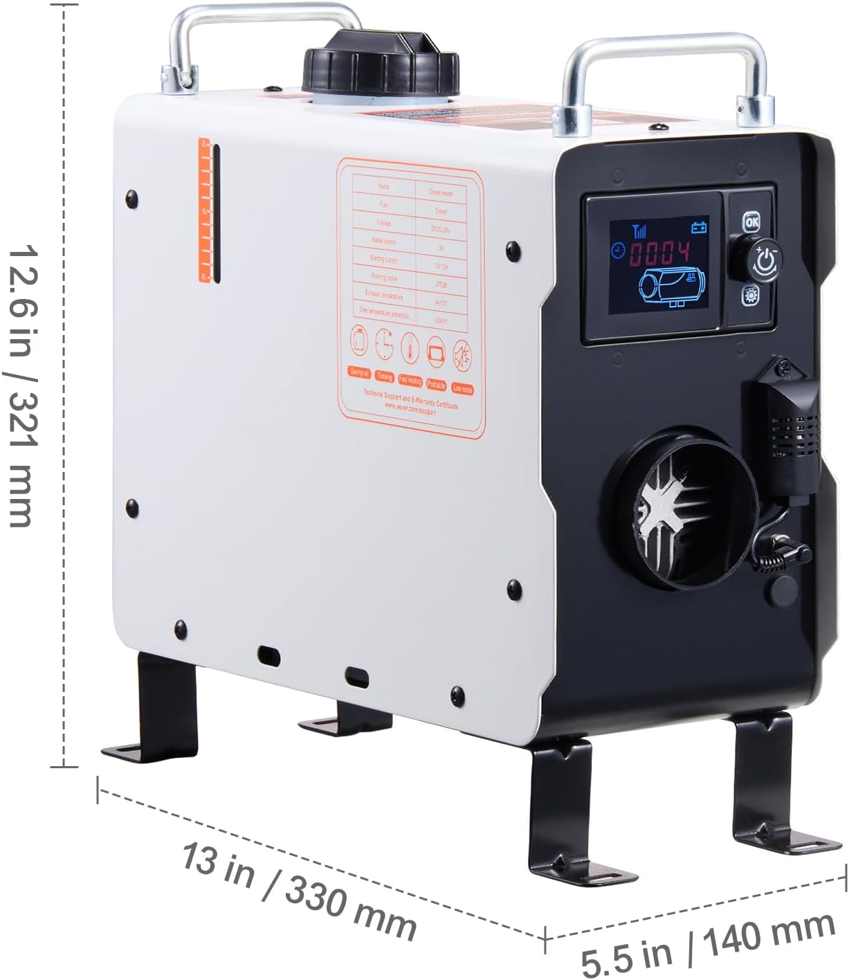 Happybuy 2KW Diesel Heater, 12V/24V Universal Diesel Air Heater, Bluetooth APP Management, Remote Operation and Display Monitor, CO Alert, Quick Warming Portable Diesel Heater